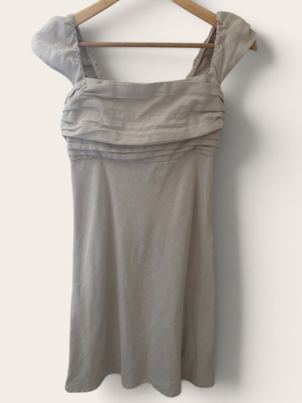 Abercrombie Emerson tan linen cap sleeve Dress